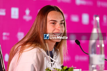 01/05/2024 - Aryna Sabalenka of Belarus at press conference during the Mutua Madrid Open 2024, ATP Masters 1000 and WTA 1000, tennis tournament on May 1, 2024 at Caja Magica in Madrid, Spain - TENNIS - MUTUA MADRID OPEN 2024 - INTERNAZIONALI - TENNIS