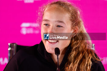 2024-05-01 - Mirra Andreeva of Russia at press conference during the Mutua Madrid Open 2024, ATP Masters 1000 and WTA 1000, tennis tournament on May 1, 2024 at Caja Magica in Madrid, Spain - TENNIS - MUTUA MADRID OPEN 2024 - INTERNATIONALS - TENNIS