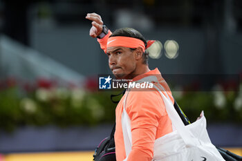 2024-04-30 - Rafael Nadal of Spain in action against Jiri Lehecka of Czech Republic during the Mutua Madrid Open 2024, ATP Masters 1000 and WTA 1000, tennis tournament on April 30, 2024 at Caja Magica in Madrid, Spain - TENNIS - MUTUA MADRID OPEN 2024 - INTERNATIONALS - TENNIS
