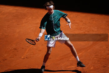 2024-04-30 - Andrey Rublev of Russia in action against Tallon Griekspoor of The Netherlands during the Mutua Madrid Open 2024, ATP Masters 1000 and WTA 1000, tennis tournament on April 30, 2024 at Caja Magica in Madrid, Spain - TENNIS - MUTUA MADRID OPEN 2024 - INTERNATIONALS - TENNIS