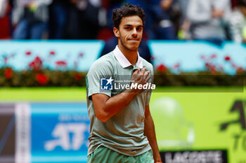 30/04/2024 - Francisco Cerundolo of Argentina celebrates after winning against Alexander Zverev of Germany during the Mutua Madrid Open 2024, ATP Masters 1000 and WTA 1000, tennis tournament on April 30, 2024 at Caja Magica in Madrid, Spain - TENNIS - MUTUA MADRID OPEN 2024 - INTERNAZIONALI - TENNIS