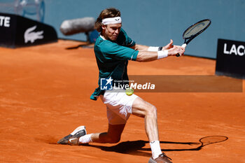 2024-04-30 - Andrey Rublev of Russia in action against Tallon Griekspoor of Netherlands during the Mutua Madrid Open 2024, ATP Masters 1000 and WTA 1000, tennis tournament on April 30, 2024 at Caja Magica in Madrid, Spain - TENNIS - MUTUA MADRID OPEN 2024 - INTERNATIONALS - TENNIS