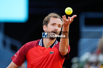 2024-05-02 - Daniil Medvedev of Russia in action against Jiri Lehecka of Czech Republic during the Mutua Madrid Open 2024, ATP Masters 1000 and WTA 1000, tennis tournament on May 2, 2024 at Caja Magica in Madrid, Spain - TENNIS - MUTUA MADRID OPEN 2024 - INTERNATIONALS - TENNIS