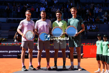 04/05/2024 - Sebastian Korda of United States and Jordan Thompson of Australia (Winners), Ariel Behar of Uruguay and Adam Pavlasek of Czech Republic (runners-up) after the doubles Final match during the Mutua Madrid Open 2024, ATP Masters 1000 and WTA 1000, tennis tournament on May 4, 2024 at Caja Magica in Madrid, Spain - TENNIS - MUTUA MADRID OPEN 2024 - INTERNAZIONALI - TENNIS