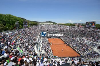 09/05/2024 - overview of the central stadium during the match between Rafael Nadal (ESP) and Zizou Bergs (BEL) of the ATP Master 1000 Internazionali BNL D'Italia tournament at Foro Italico on May 9, 2024
Fabrizio Corradetti / LiveMedia - INTERNAZIONALI BNL D'ITALIA - INTERNAZIONALI - TENNIS