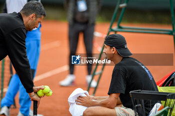 2024-05-14 - Italy, Turin 14/05/2024
Sporting Press Club (Turin).
Challenger 175 Piemonte Open Intesa Sanpaolo Tournament Qualifications

Lorenzo Sonego of Italy and Coach Fabio Colangelo during the Challenger 175 Piemonte Open Intesa Sanpaolo Tournament - 2024 PIEMONTE OPEN INTESA SAN PAOLO - INTERNATIONALS - TENNIS