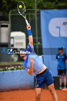 2024-05-14 - Italy, Turin 14/05/2024
Sporting Press Club (Turin).
Challenger 175 Piemonte Open Intesa Sanpaolo Tournament Qualifications

Giulio Zeppieri of Italy plays against Marc-Andrea Huesler of Swiss during the Challenger 175 Piemonte Open Intesa Sanpaolo Tournament qualifications. Final score; Giulio Zeppieri of Italy 2-1 Marc-Andrea Huesler of Swiss - 2024 PIEMONTE OPEN INTESA SAN PAOLO - INTERNATIONALS - TENNIS