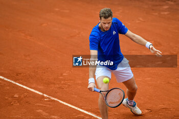 2024-05-14 - Italy, Turin 14/05/2024
Sporting Press Club (Turin).
Challenger 175 Piemonte Open Intesa Sanpaolo Tournament Qualifications

German derby Yannick Hanfmann- Maximilia Marterer (suspended at 6-4 0-1) during the Challenger 175 Piemonte Open Intesa Sanpaolo Tournament - 2024 PIEMONTE OPEN INTESA SAN PAOLO - INTERNATIONALS - TENNIS