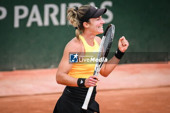 2024-05-20 - Irene BURILLO ESCORIHUELA of Spain celebrates his victory during first qualifying day of Roland-Garros 2024, ATP and WTA Grand Slam tennis tournament on May 20, 2024 at Roland-Garros stadium in Paris, France - TENNIS - ROLAND GARROS 2024 - PREVIEWS - INTERNATIONALS - TENNIS