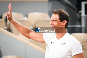 2024-05-20 - Rafael NADAL of Spain during a training session of Roland-Garros 2024, ATP and WTA Grand Slam tennis tournament on May 20, 2024 at Roland-Garros stadium in Paris, France - TENNIS - ROLAND GARROS 2024 - PREVIEWS - INTERNATIONALS - TENNIS