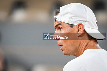 2024-05-20 - Rafael NADAL of Spain during a training session of Roland-Garros 2024, ATP and WTA Grand Slam tennis tournament on May 20, 2024 at Roland-Garros stadium in Paris, France - TENNIS - ROLAND GARROS 2024 - PREVIEWS - INTERNATIONALS - TENNIS