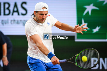 2024-05-20 - Lucas POUILLE of France during first qualifying day of Roland-Garros 2024, ATP and WTA Grand Slam tennis tournament on May 20, 2024 at Roland-Garros stadium in Paris, France - TENNIS - ROLAND GARROS 2024 - PREVIEWS - INTERNATIONALS - TENNIS