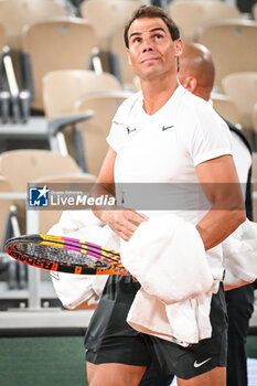 2024-05-20 - Rafael NADAL of Spain during a training session of Roland-Garros 2024, ATP and WTA Grand Slam tennis tournament on May 20, 2024 at Roland-Garros stadium in Paris, France - TENNIS - ROLAND GARROS 2024 - PREVIEWS - INTERNATIONALS - TENNIS