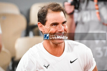 2024-05-20 - Rafael NADAL of Spain during a training session of Roland-Garros 2024, ATP and WTA Grand Slam tennis tournament on May 20, 2024 at Roland-Garros stadium in Paris, France - TENNIS - ROLAND GARROS 2024 - PREVIEWS - INTERNATIONALS - TENNIS