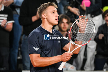 2024-05-20 - Hamad MEDJEDOVIC of Serbia celebrates his victory during first qualifying day of Roland-Garros 2024, ATP and WTA Grand Slam tennis tournament on May 20, 2024 at Roland-Garros stadium in Paris, France - TENNIS - ROLAND GARROS 2024 - PREVIEWS - INTERNATIONALS - TENNIS