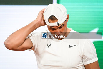 2024-05-20 - Rafael NADAL of Spain during a training session of Roland-Garros 2024, ATP and WTA Grand Slam tennis tournament on May 20, 2024 at Roland-Garros stadium in Paris, France - TENNIS - ROLAND GARROS 2024 - PREVIEWS - INTERNATIONALS - TENNIS