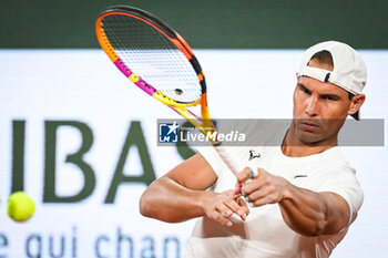 2024-05-20 - Rafael NADAL of Spain during a training session of Roland-Garros 2024, ATP and WTA Grand Slam tennis tournament on May 20, 2024 at Roland-Garros stadium in Paris, France - TENNIS - ROLAND GARROS 2024 - PREVIEWS - INTERNATIONALS - TENNIS