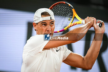 2024-05-20 - Rafael NADAL of Spain during a training session of Roland-Garros 2024, ATP and WTA Grand Slam tennis tournament on May 20, 2024 at Roland-Garros stadium in Paris, France - TENNIS - ROLAND GARROS 2024 - PREVIEWS - INTERNATIONALS - TENNIS