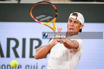 2024-05-20 - Rafael NADAL of Spain during a training session of Roland-Garros 2024, ATP and WTA Grand Slam tennis tournament on May 20, 2024 at Roland-Garros stadium in Paris, France - TENNIS - ROLAND GARROS 2024 - PREVIEWS - INTERNATIONALS - TENNIS