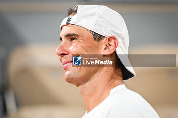 2024-05-20 - Rafael NADAL of Spain during a training session of Roland-Garros 2024, ATP and WTA Grand Slam tennis tournament on May 20, 2024 at Roland-Garros stadium in Paris, France - TENNIS - ROLAND GARROS 2024 - PREVIEWS - INTERNATIONALS - TENNIS