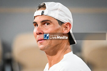 2024-05-20 - Rafael NADAL of Spain during a training session of Roland-Garros 2024, ATP and WTA Grand Slam tennis tournament on May 20, 2024 at Roland-Garros stadium in Paris, France - TENNIS - ROLAND GARROS 2024 - PREVIEWS - INTERNATIONALS - TENNIS