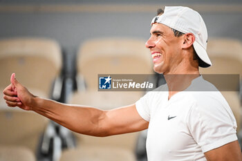 2024-05-20 - Rafael NADAL of Spain during a training session of Roland-Garros 2024, ATP and WTA Grand Slam tennis tournament on May 20, 2024 at Roland-Garros stadium in Paris, France - TENNIS - ROLAND GARROS 2024 - PREVIEWS - INTERNATIONALS - TENNIS