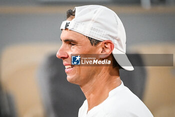 2024-05-20 - Rafael NADAL of Spain during a training session of Roland-Garros 2024, ATP and WTA Grand Slam tennis tournament on May 20, 2024 at Roland-Garros stadium in Paris, France - TENNIS - ROLAND GARROS 2024 - PREVIEWS - INTERNATIONALS - TENNIS