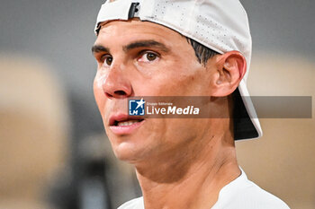 2024-05-20 - Rafael NADAL of Spain during a training session of Roland-Garros 2024, ATP and WTA Grand Slam tennis tournament on May 20, 2024 at Roland-Garros stadium in Paris, France - TENNIS - ROLAND GARROS 2024 - PREVIEWS - INTERNATIONALS - TENNIS