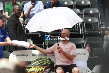 2024-05-22 - Adrian MANNARINO (FRA) during the Open Parc Auvergne-Rhone-Alpes Lyon 2024, ATP 250 Tennis tournament on May 22, 2024 at Parc de la Tete d'Or in Lyon, France - TENNIS - OPEN PARC LYON 2024 - INTERNATIONALS - TENNIS