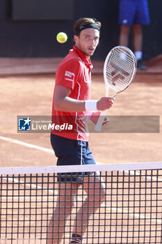 2024-05-22 - Arthur RINDERKNECH (FRA) during the Open Parc Auvergne-Rhone-Alpes Lyon 2024, ATP 250 Tennis tournament on May 22, 2024 at Parc de la Tete d'Or in Lyon, France - TENNIS - OPEN PARC LYON 2024 - INTERNATIONALS - TENNIS