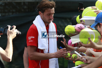 2024-05-22 - Arthur RINDERKNECH (FRA) during the Open Parc Auvergne-Rhone-Alpes Lyon 2024, ATP 250 Tennis tournament on May 22, 2024 at Parc de la Tete d'Or in Lyon, France - TENNIS - OPEN PARC LYON 2024 - INTERNATIONALS - TENNIS