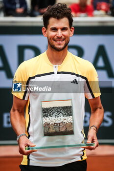 2024-05-22 - Ceremony in honor of Dominic THIEM of Austria during third qualifying day of Roland-Garros 2024, ATP and WTA Grand Slam tennis tournament on May 22, 2024 at Roland-Garros stadium in Paris, France - TENNIS - ROLAND GARROS 2024 - PREVIEWS - INTERNATIONALS - TENNIS