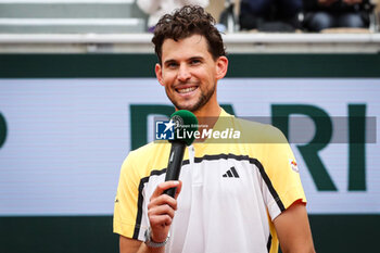 2024-05-22 - Ceremony in honor of Dominic THIEM of Austria during third qualifying day of Roland-Garros 2024, ATP and WTA Grand Slam tennis tournament on May 22, 2024 at Roland-Garros stadium in Paris, France - TENNIS - ROLAND GARROS 2024 - PREVIEWS - INTERNATIONALS - TENNIS