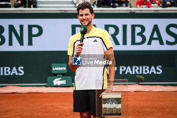 2024-05-22 - Ceremony in honor of Dominic THIEM of Austria during third qualifying day of Roland-Garros 2024, ATP and WTA Grand Slam tennis tournament on May 22, 2024 at Roland-Garros stadium in Paris, France - TENNIS - ROLAND GARROS 2024 - PREVIEWS - INTERNATIONALS - TENNIS