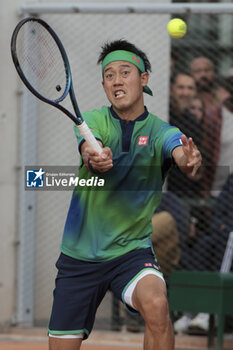 2024-05-26 - Kei Nishikori of Japan during day 1 of the 2024 French Open, Roland-Garros 2024, Grand Slam tennis tournament on May 26, 2024 at Roland-Garros stadium in Paris, France - TENNIS - ROLAND GARROS 2024 - 26/05 - INTERNATIONALS - TENNIS