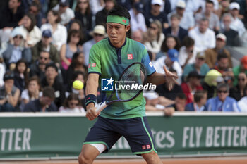 2024-05-26 - Kei Nishikori of Japan during day 1 of the 2024 French Open, Roland-Garros 2024, Grand Slam tennis tournament on May 26, 2024 at Roland-Garros stadium in Paris, France - TENNIS - ROLAND GARROS 2024 - 26/05 - INTERNATIONALS - TENNIS