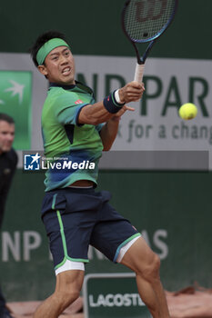 2024-05-26 - Kei Nishikori of Japan during day 1 of the 2024 French Open, Roland-Garros 2024, Grand Slam tennis tournament on May 26, 2024 at Roland-Garros stadium in Paris, France - TENNIS - ROLAND GARROS 2024 - 26/05 - INTERNATIONALS - TENNIS