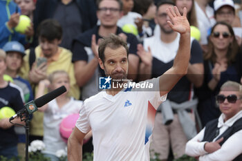 2024-05-26 - Richard Gasquet of France celebrates his first round victory during day 1 of the 2024 French Open, Roland-Garros 2024, Grand Slam tennis tournament on May 26, 2024 at Roland-Garros stadium in Paris, France - TENNIS - ROLAND GARROS 2024 - 26/05 - INTERNATIONALS - TENNIS