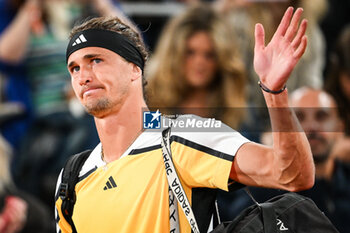 2024-05-27 - Alexander ZVEREV of Germany during the second day of Roland-Garros 2024, ATP and WTA Grand Slam tennis tournament on May 27, 2024 at Roland-Garros stadium in Paris, France - TENNIS - ROLAND GARROS 2024 - 27/05 - INTERNATIONALS - TENNIS