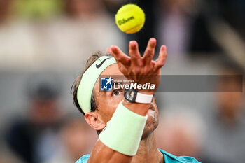 2024-05-27 - Rafael NADAL of Spain during the second day of Roland-Garros 2024, ATP and WTA Grand Slam tennis tournament on May 27, 2024 at Roland-Garros stadium in Paris, France - TENNIS - ROLAND GARROS 2024 - 27/05 - INTERNATIONALS - TENNIS