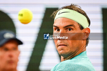 2024-05-27 - Rafael NADAL of Spain during the second day of Roland-Garros 2024, ATP and WTA Grand Slam tennis tournament on May 27, 2024 at Roland-Garros stadium in Paris, France - TENNIS - ROLAND GARROS 2024 - 27/05 - INTERNATIONALS - TENNIS