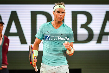 2024-05-27 - Rafael NADAL of Spain celebrates his point during the second day of Roland-Garros 2024, ATP and WTA Grand Slam tennis tournament on May 27, 2024 at Roland-Garros stadium in Paris, France - TENNIS - ROLAND GARROS 2024 - 27/05 - INTERNATIONALS - TENNIS