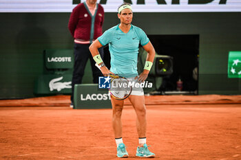 2024-05-27 - Rafael NADAL of Spain looks dejected during the second day of Roland-Garros 2024, ATP and WTA Grand Slam tennis tournament on May 27, 2024 at Roland-Garros stadium in Paris, France - TENNIS - ROLAND GARROS 2024 - 27/05 - INTERNATIONALS - TENNIS