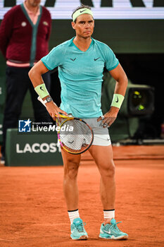 2024-05-27 - Rafael NADAL of Spain looks dejected during the second day of Roland-Garros 2024, ATP and WTA Grand Slam tennis tournament on May 27, 2024 at Roland-Garros stadium in Paris, France - TENNIS - ROLAND GARROS 2024 - 27/05 - INTERNATIONALS - TENNIS