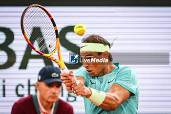 2024-05-27 - Rafael NADAL of Spain during the second day of Roland-Garros 2024, ATP and WTA Grand Slam tennis tournament on May 27, 2024 at Roland-Garros stadium in Paris, France - TENNIS - ROLAND GARROS 2024 - 27/05 - INTERNATIONALS - TENNIS