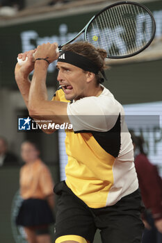 2024-05-27 - Alexander Zverev aka Sascha Zverev of Germany during his first round match against Rafael Nadal of Spain on day 2 of the 2024 French Open, Roland-Garros 2024, Grand Slam tennis tournament on May 27, 2024 at Roland-Garros stadium in Paris, France - TENNIS - ROLAND GARROS 2024 - 27/05 - INTERNATIONALS - TENNIS