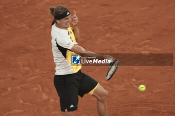 2024-05-27 - Alexander Zverev aka Sascha Zverev of Germany during his first round match against Rafael Nadal of Spain on day 2 of the 2024 French Open, Roland-Garros 2024, Grand Slam tennis tournament on May 27, 2024 at Roland-Garros stadium in Paris, France - TENNIS - ROLAND GARROS 2024 - 27/05 - INTERNATIONALS - TENNIS