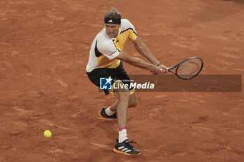 2024-05-27 - Alexander Zverev aka Sascha Zverev of Germany during his first round match against Rafael Nadal of Spain on day 2 of the 2024 French Open, Roland-Garros 2024, Grand Slam tennis tournament on May 27, 2024 at Roland-Garros stadium in Paris, France - TENNIS - ROLAND GARROS 2024 - 27/05 - INTERNATIONALS - TENNIS