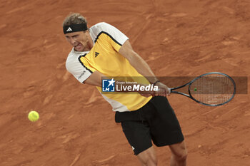 2024-05-27 - Alexander Zverev aka Sascha Zverev of Germany during his first round match against Rafael Nadal of Spain on day 2 of the 2024 French Open, Roland-Garros 2024, Grand Slam tennis tournament on May 27, 2024 at Roland-Garros stadium in Paris, France - TENNIS - ROLAND GARROS 2024 - 27/05 - INTERNATIONALS - TENNIS