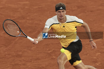 2024-05-27 - Alexander Zverev aka Sascha Zverev of Germany during his first round match against Rafael Nadal of Spain on day 2 of the 2024 French Open, Roland-Garros 2024, Grand Slam tennis tournament on May 27, 2024 at Roland-Garros stadium in Paris, France - TENNIS - ROLAND GARROS 2024 - 27/05 - INTERNATIONALS - TENNIS